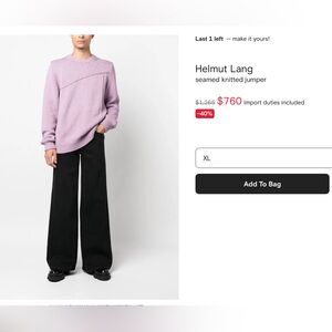 Helmut Lang seamed knitted jumper in wisteria 🪻